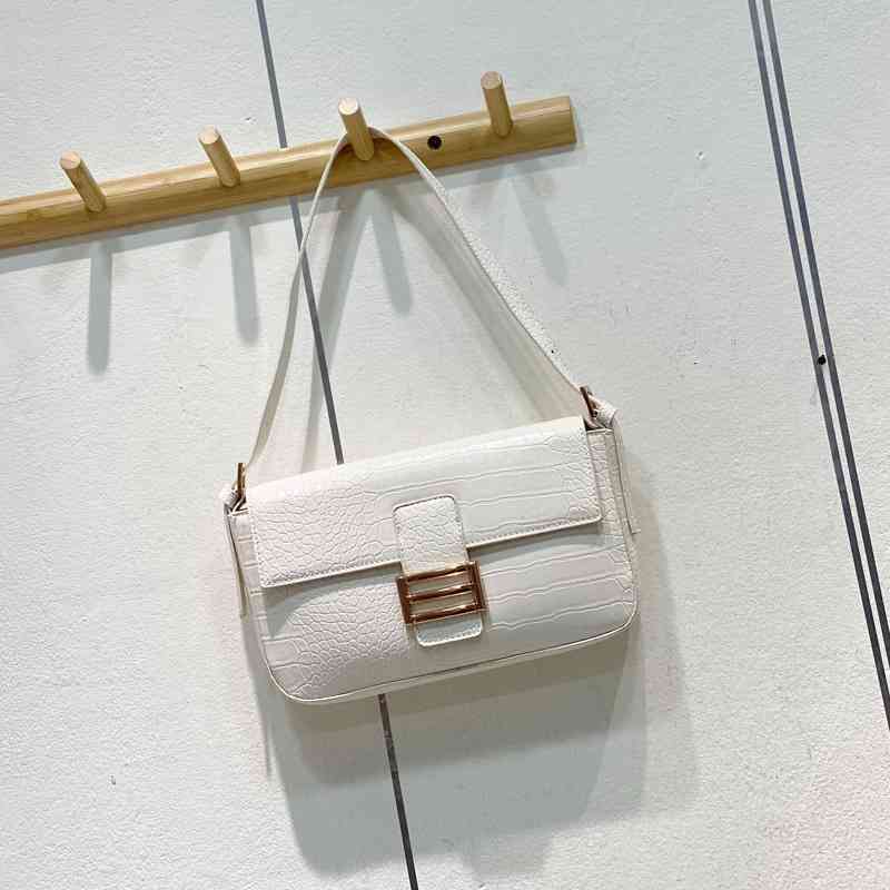 

Design minority French stick simple portable new fashion women's sling shoulder armpit bag Handbags, White
