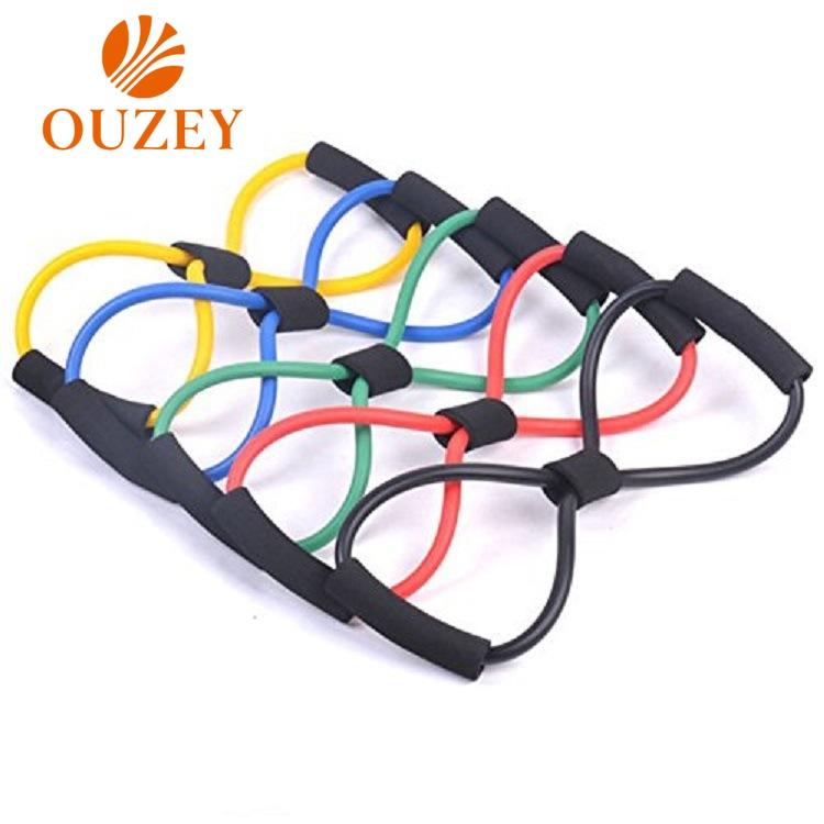 

OUZEY Hot Yoga Gum Fitness 8 Word Pull Rope Female Rally Chest Expander Elastic Bands for Sports Exercise Yoga