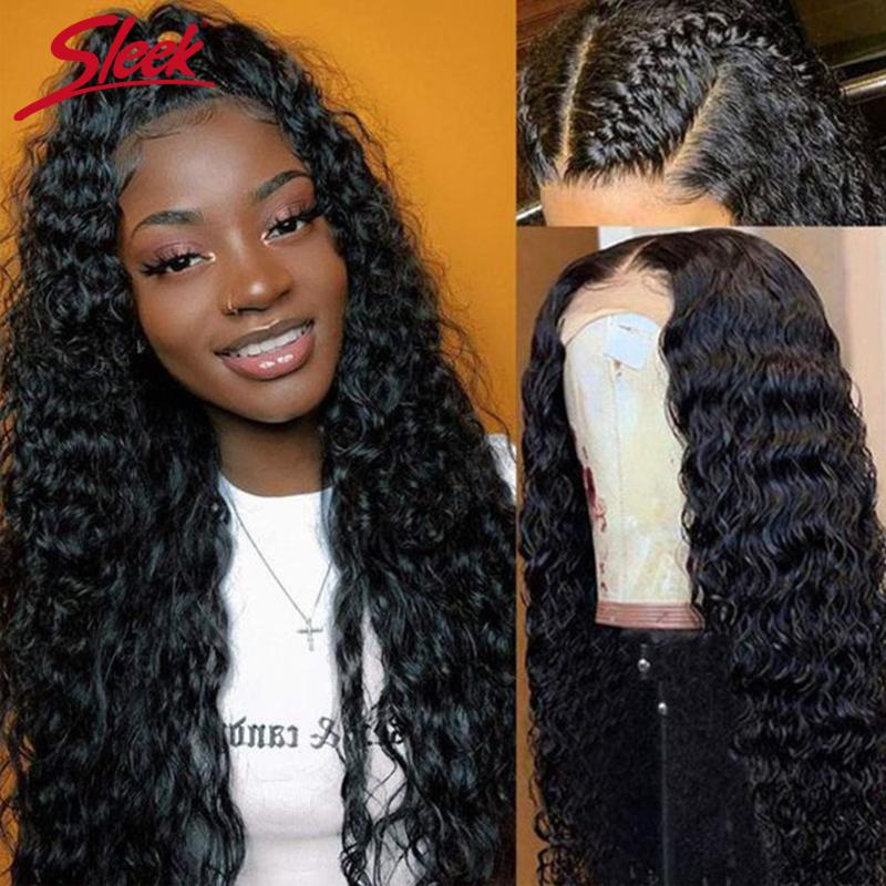 

Sleek Brazilian Deep Wave Wig 30 Inch Pre Plucked 13X4 Deep Wave Lace Front Wig Density Human Hair Wigs For Black Women, As pic