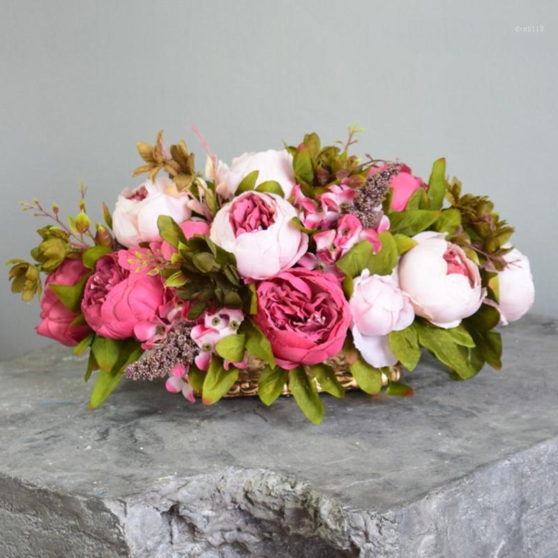 

8 bunches/pack Artificial Chinese Peony Flower Home Decoration 8 Flower heads Peony Room Decoration Wedding1, 8bunches light pink