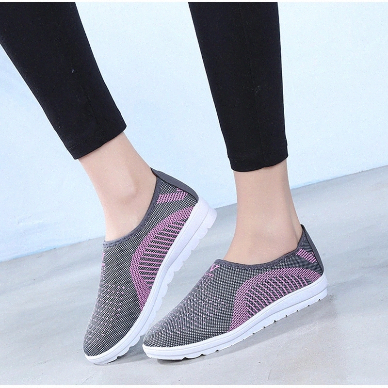 

Women Sandals Mesh Breathable Flats 2019 Spring Summer Flat Shoes Woman Casual Loafers Slip On Female Leisure Sneakers SH041702 #Sq0N, Black