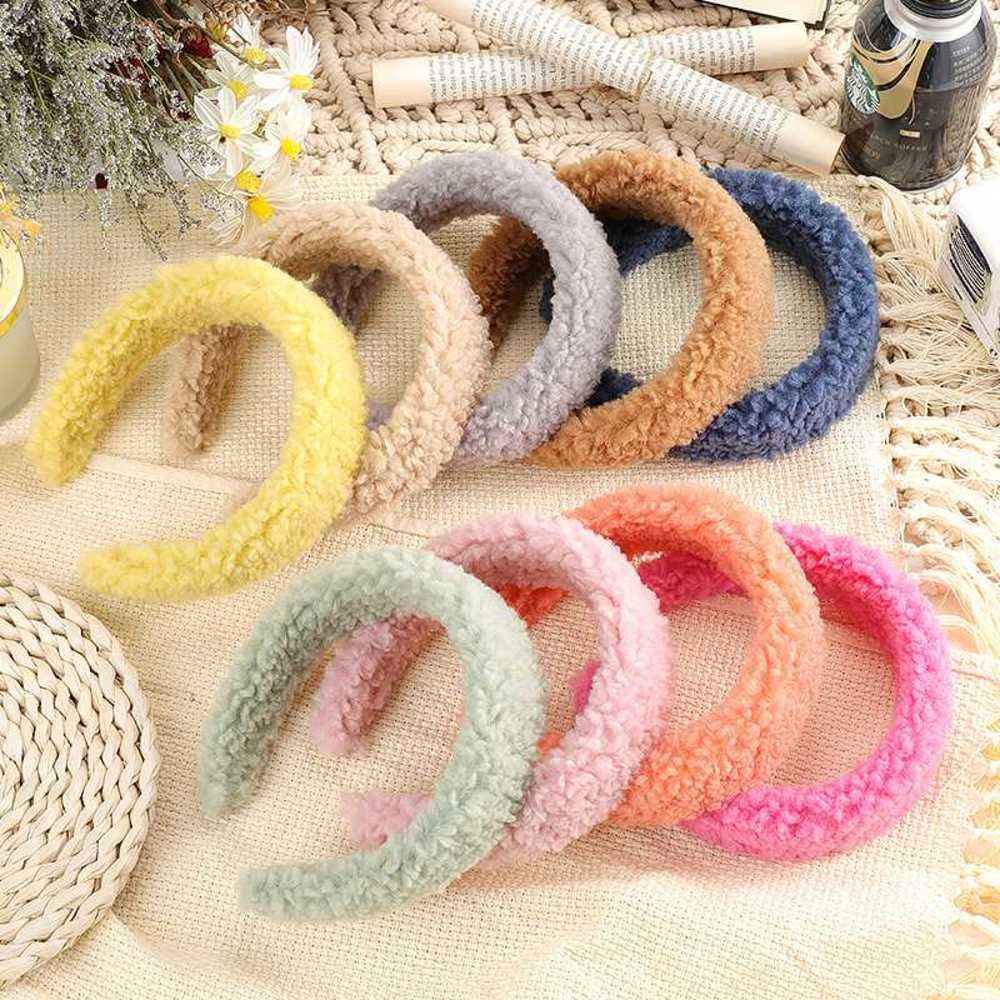 Solid Color Lambswool 7pcs/set Headband for Girls Candy Color Soft Simple Hairband Women Fashion Wholesale Hair Accessories-image-653313318