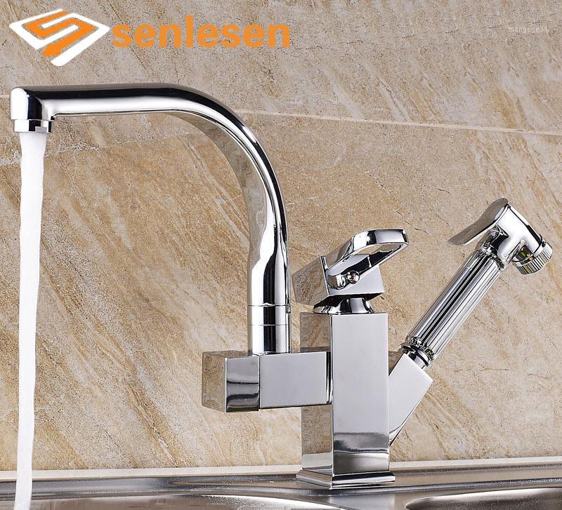 

Wholesale- Factory Direct Sale Kitchen Faucet Chrome Finish Deck Mounted with Pull Out Sprayer1
