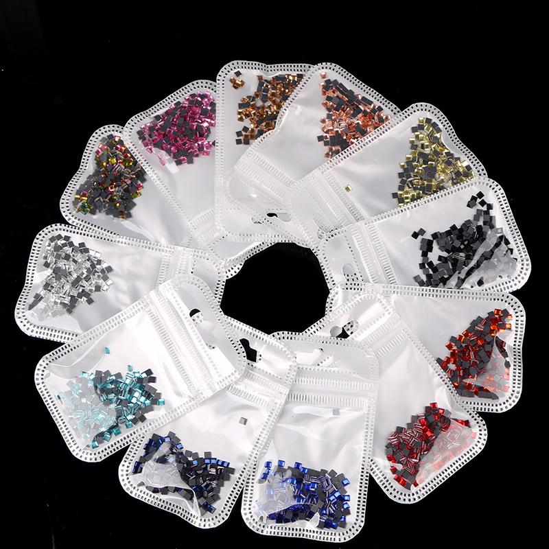 

200 Pcs Rhinestones Jewelry For Nails Square Crystal Nail Art Decorations Accessories Parts Nail Design Stones For Manicure