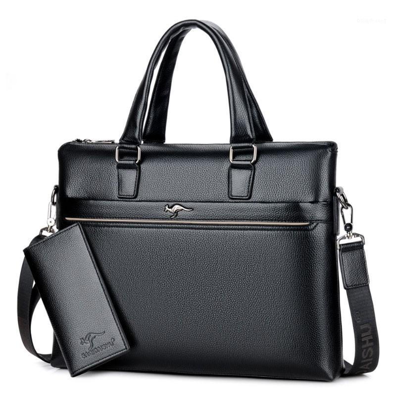 

Men's Briefcase 15 inch office for Computer Laptop Handbag 2021 High quality Leather Male Travel Bags Shoulder Bag men maletines1