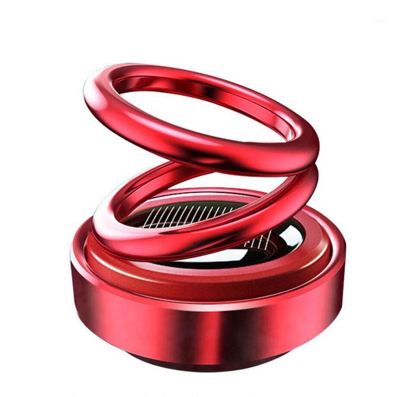 

On-board solar rotating double ring incense decorations, creative car incense decorations, keep the interior air fresh1