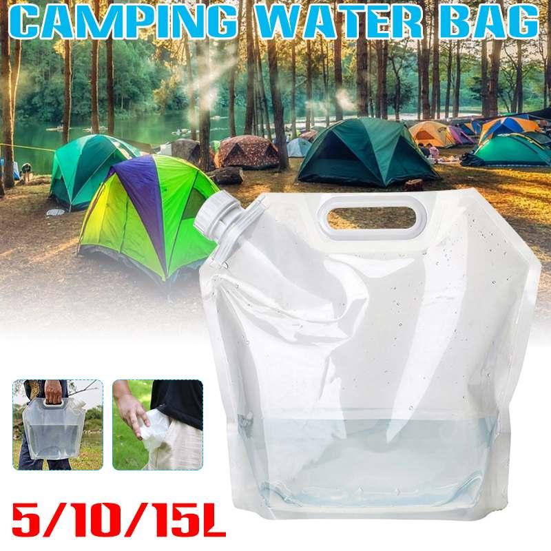

5L/10L/15L Portable Foldable Outdoor Water Bags Container Durable Camping Hiking Soft Flask Sport Bottle Water Tank Storage Pack