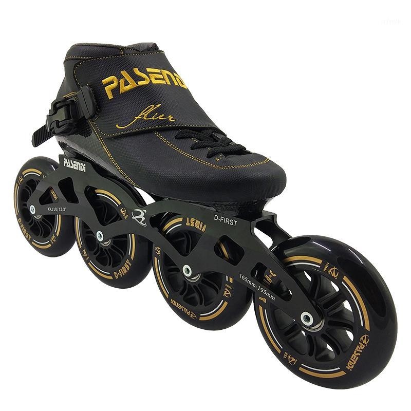 

Professional speed skating shoes adult carbon fiber speed roller skates children's single row skating shoes 4x90 / 100 / 110mm m1, Black