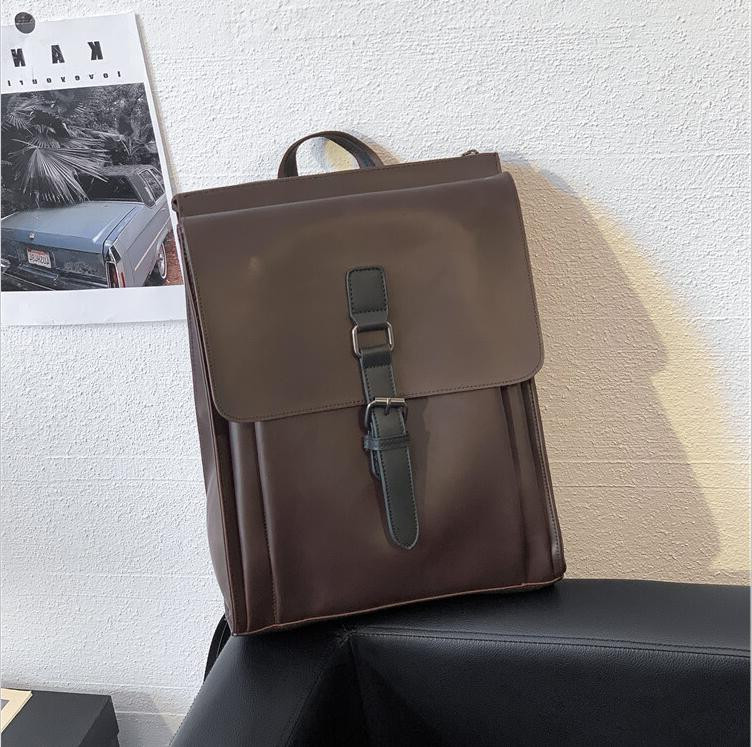 

Factory wholesale men bag retro crazy horse leathers backpack street trend leather computer package fashion leatheres student backpacks, Coffee