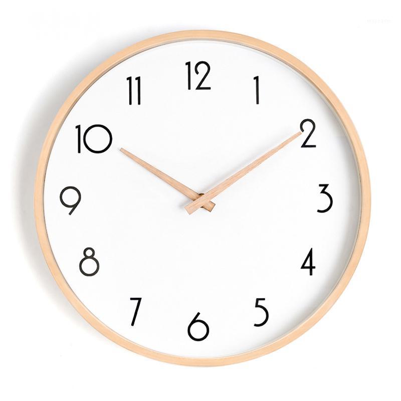 

Nordic Wooden Round Wall Clock Designs Glass Silent Wall Clock Animal Minimalist Horloge Murale Cuisine Living Room Decor WB50WC1