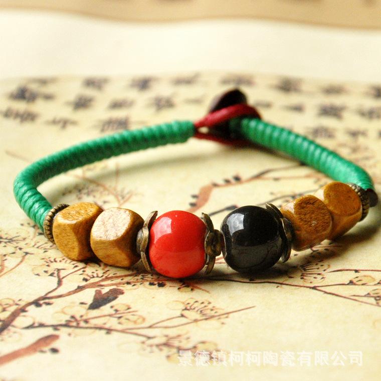 

Simple Classic Hand-woven Totoro Ceramic Bead Adjustable String Bracelet Women