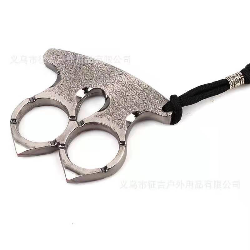 

Self defense finger tiger survival key chain with broken window iron fist two finger clasp alloy hand brace for legal weapon combat 041