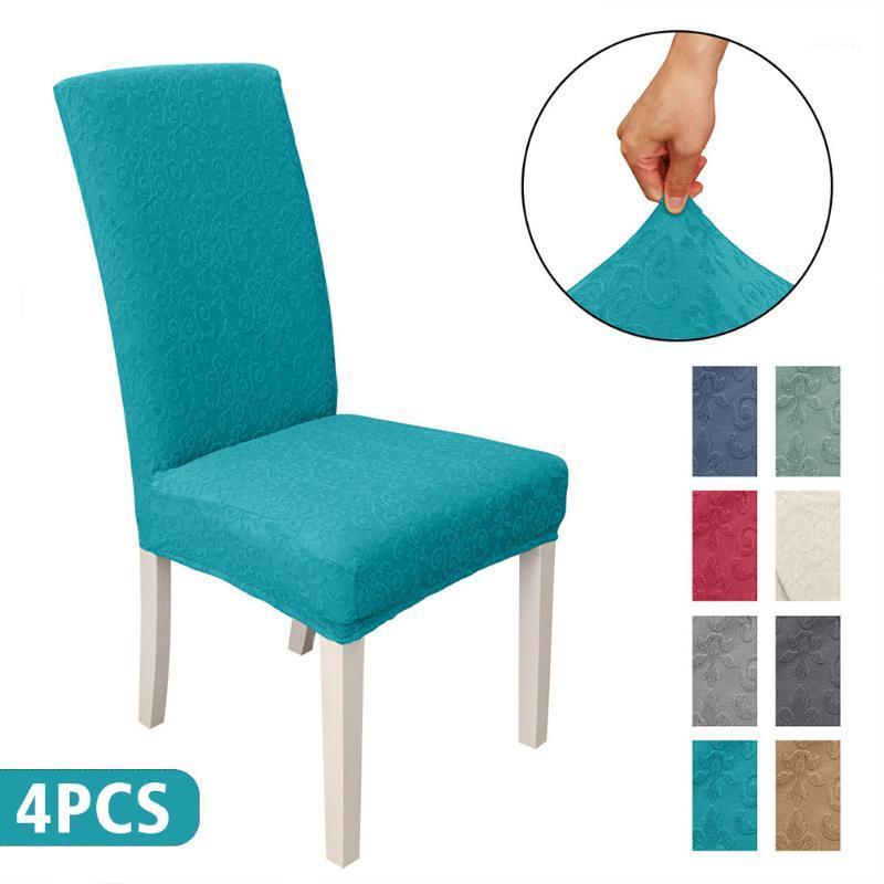 

4pcs Slipcover Kitchen Removable Home Decor Washable Chair Cover Hotel Jacquard High Stretch Modern Furniture Protector Banquet1
