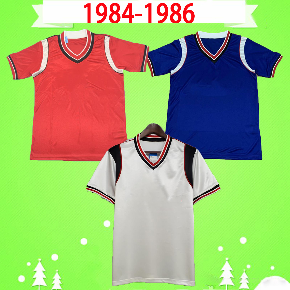 

MANCHESTER retro 1984 1985 1986 MAN ROBSON UTD soccer jersey Classic Vintage football shirt 84 85 86 red blue, Retro 1984/1986