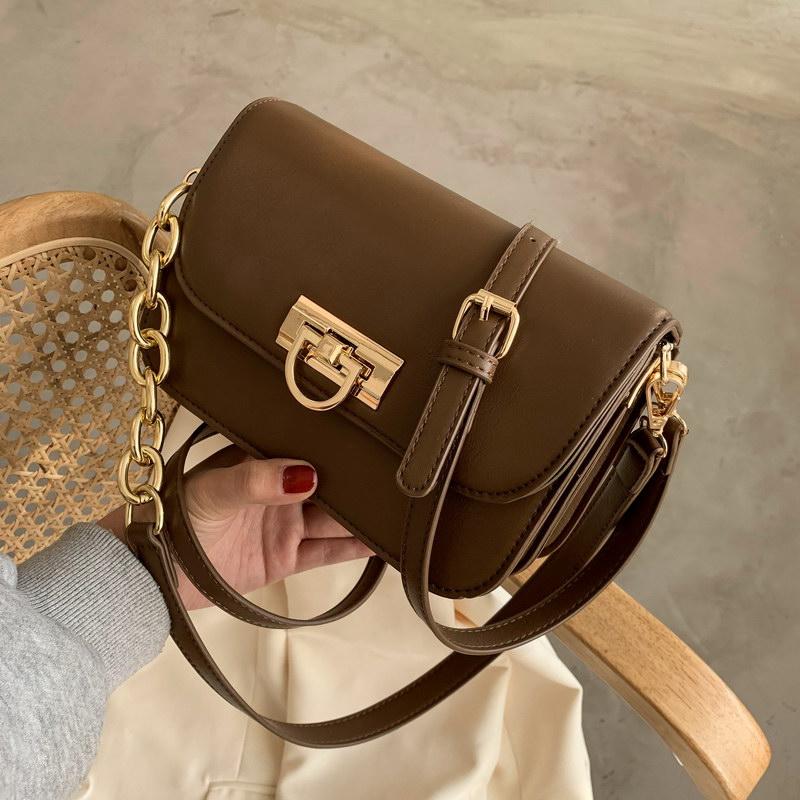 

OLSITTI Pu Leather Solid Color Shoulder Bags for Women 2021 New Designer Luxury Handbags High Quality Crossbody, Beige