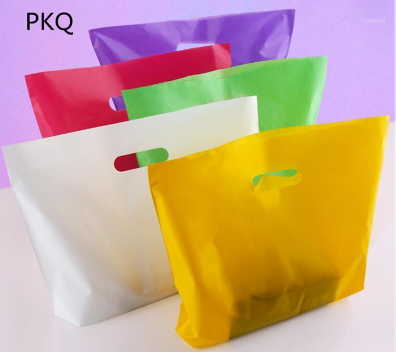 

10pcs Small large plastic bags with handle custom gift bags Plastic Shopping with Handle promotion Packing Bag1