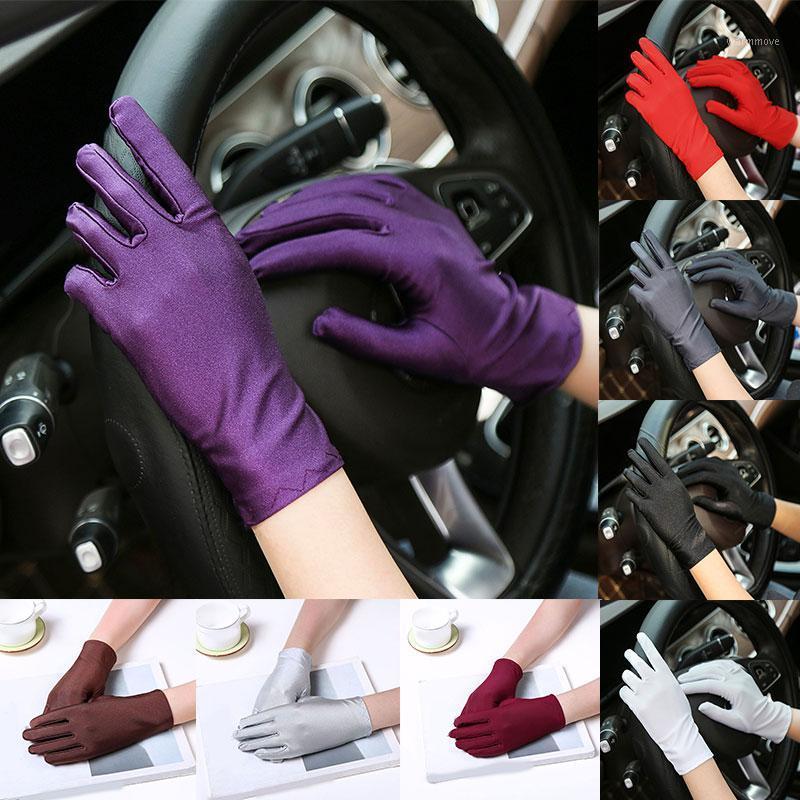 

Summer Thin Sun Protection Gloves Men Women Fashion Black White Etiquette Dance Gloves Pure Color Elastic Cycling Driving Glove1