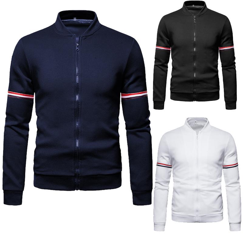 

Men's Jackets Mens Autumn Winter Solid Color Coat Baseball Jacket Casual Outdoor Man Slim Fit Sports Zipper Chaquetas Hombre S-4XL, Black;brown