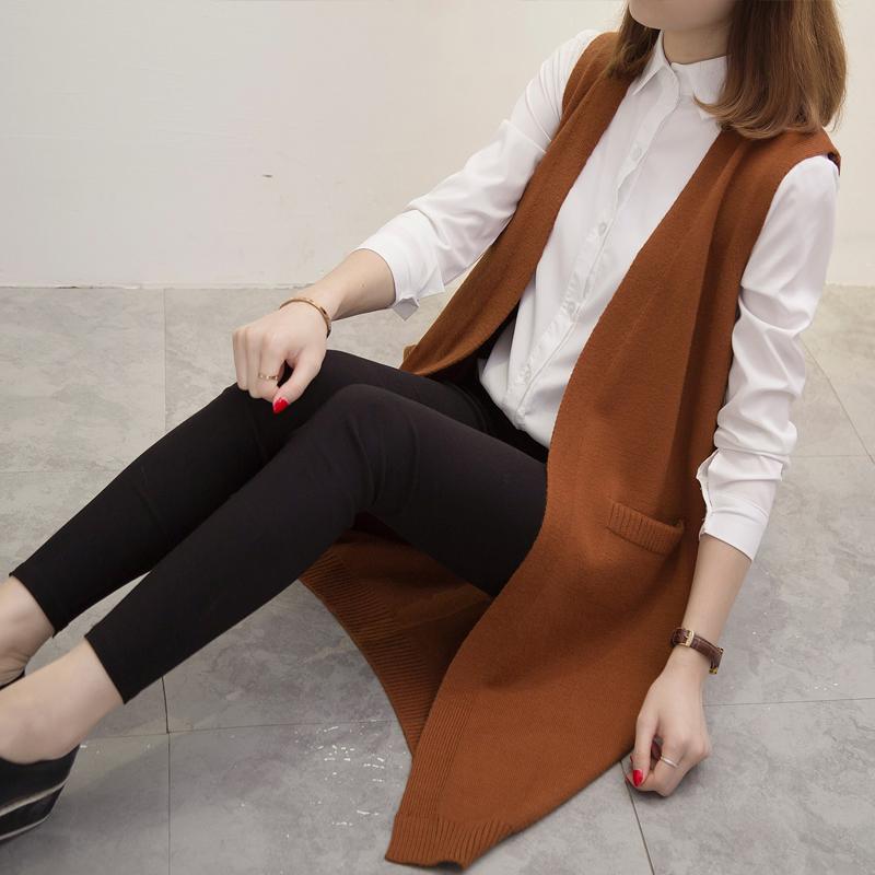 

New Korean version loose knitted waistcoat cardigan, languid horse-clip sweater jacket, See chart