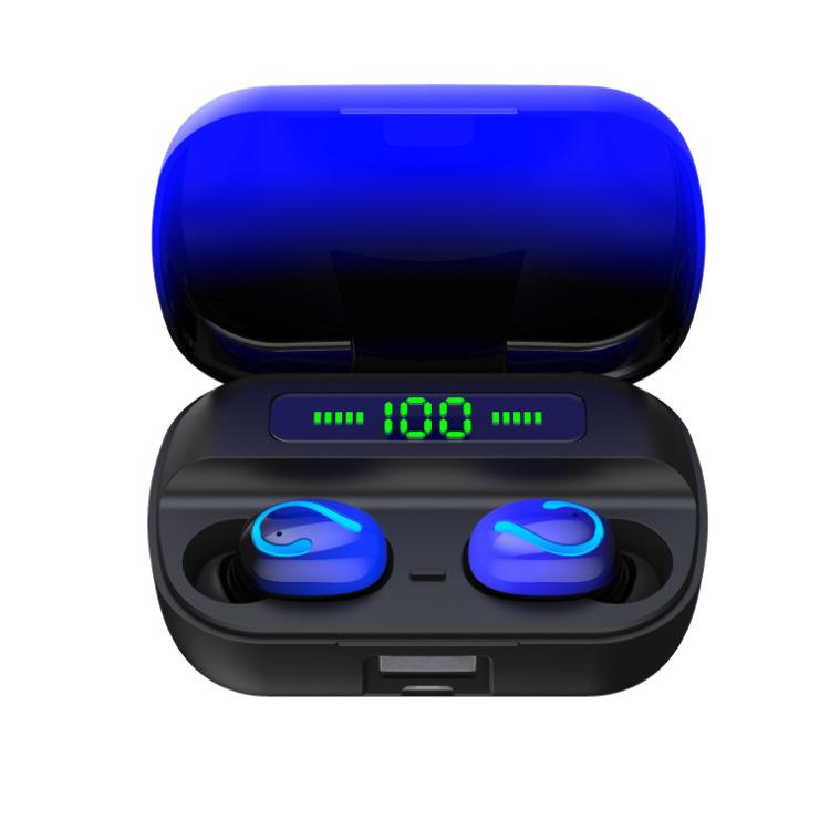 

Gradient Color Digital Display Waterproof Wireless Bluetooth Headset, Black