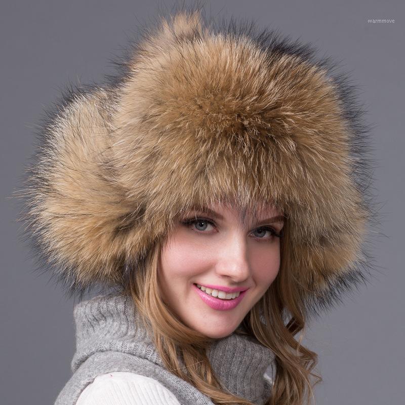 

Women Winter Natural Real Fur Hat Elastic Warm Soft Fluffy Genuine Fur Cap Luxurious Quality Real Bomber fashionable1, White