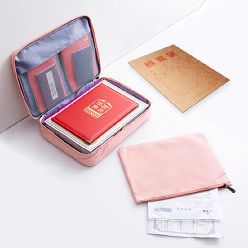 

Certificate storage bag large capacity multi-function box passport account book passbook document bag travel organizer set