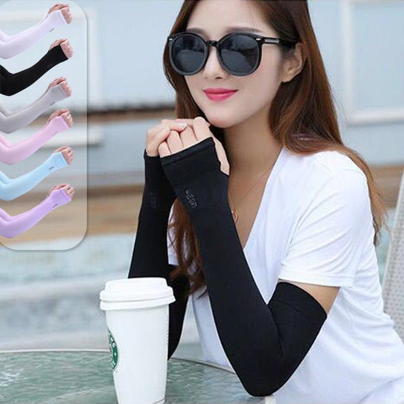 

Viscose Sun-resistant Cuff for Both Men and Women Summer Thin Section Arm Sleeves Sports Driving UV Ice Sleeve, 1 flesh color