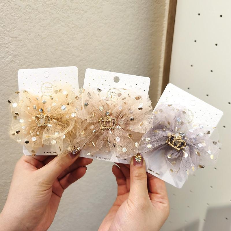 

Lace Glitter Sequins Bowknot Hairpin For Girls Crown Hair Clip Bezel For Hair Candy Colors Sweet Accessories Children1