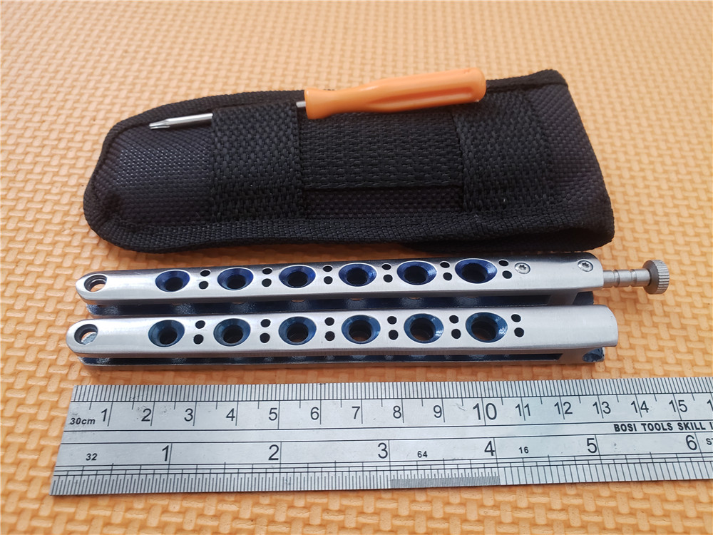 

Bestest Blue BM42 Balisong Knifes Titanium BM43 Knife (Plain) EDC pocket tactical Knives New in Original box