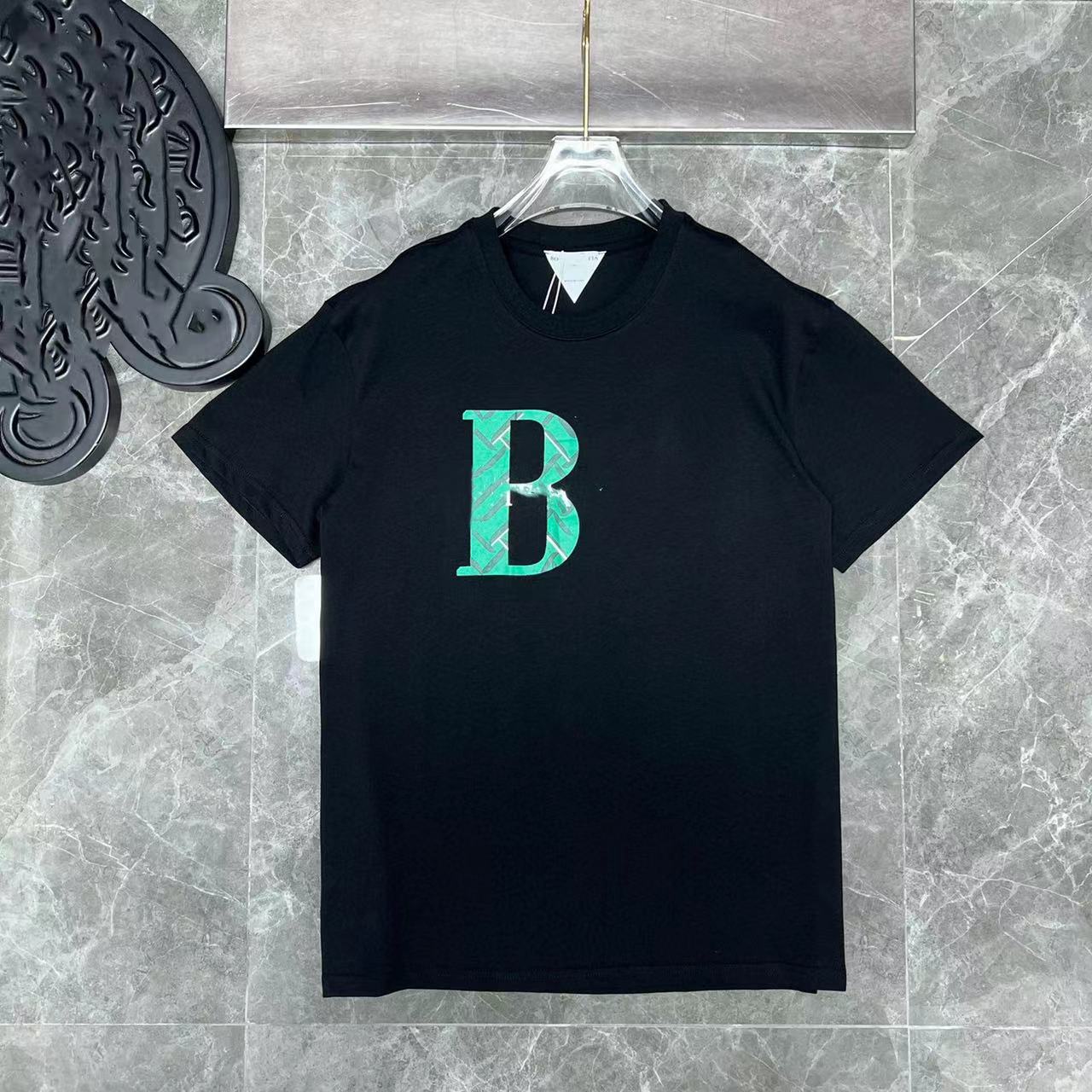 

Women and men T-shirt Bottega multicolor Early spring tide is new pure cotton Loopback Jersey Engineered arm stripe T-shirts are loose, Blue
