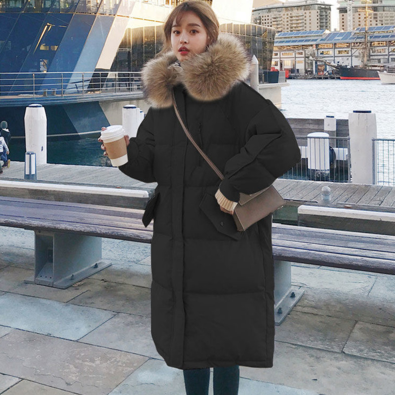 

Mujer Leather Collar Cotton Clothes Fashion Winter Coats Medium Length Straight Line Thicken Women's Q4w6, Green.