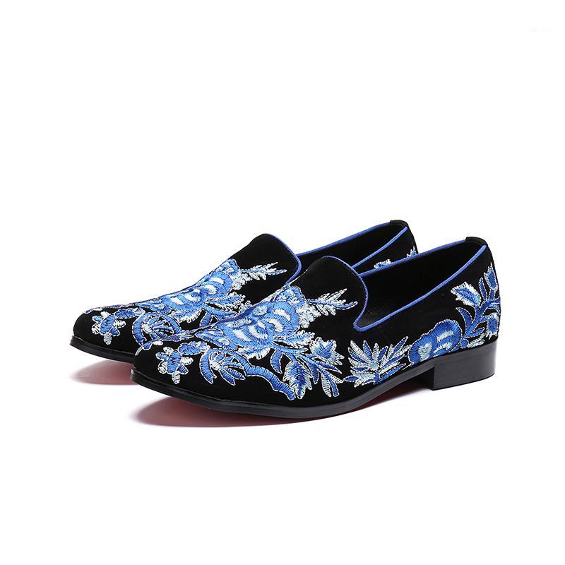 

Men's fashion blue printed shoes casual breathable lazy sets of feet shoes1