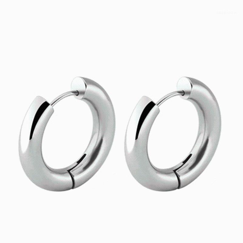 

Hoop & Huggie Men's Metal Earrings Stainless Steel Perforated Charm Round For Women ManTitanium Punk1