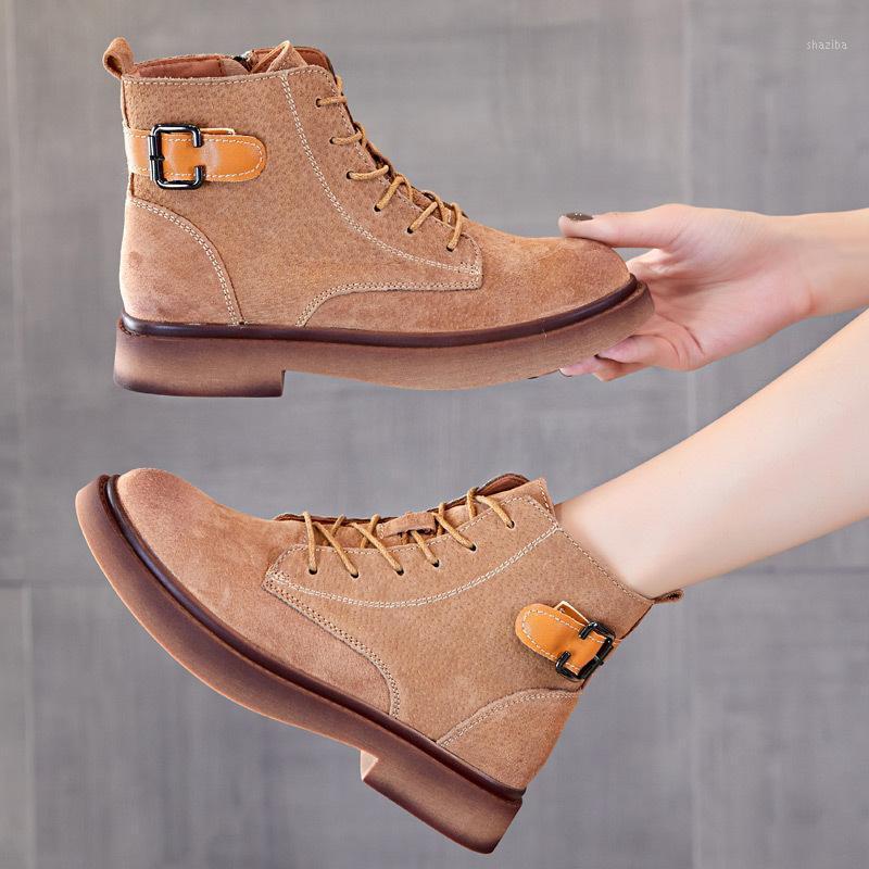 

2020 Genuine Leather Winter Shoes Women Boots Warm Plush Casual Ladies Winter Boots Thick Sole Female Ankle A26871, Black for autumn