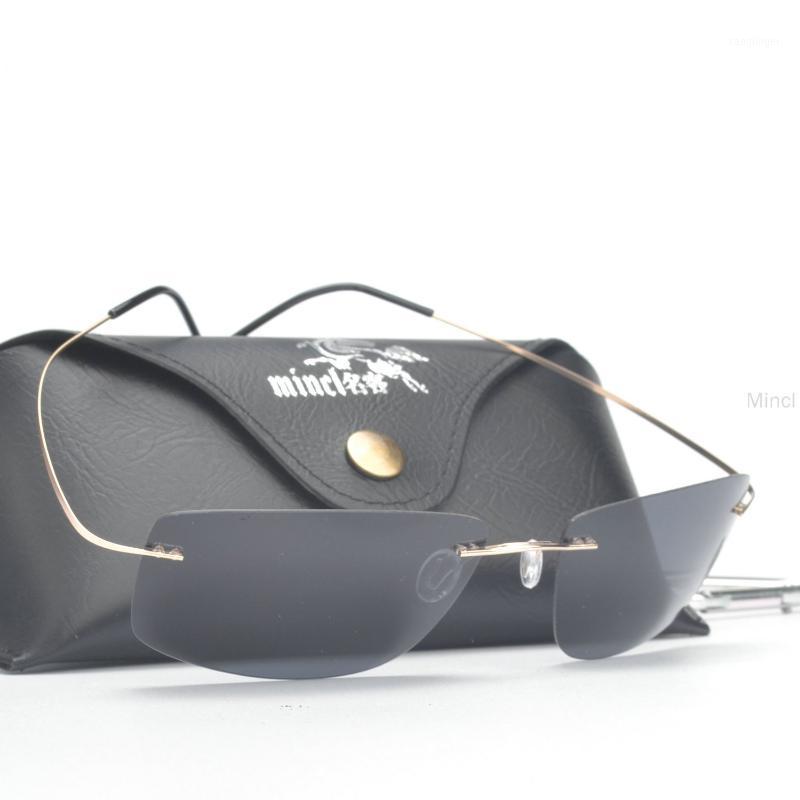 

Sunglasses MINCL/Men Rimless Titanium Frame Polarized With Case1