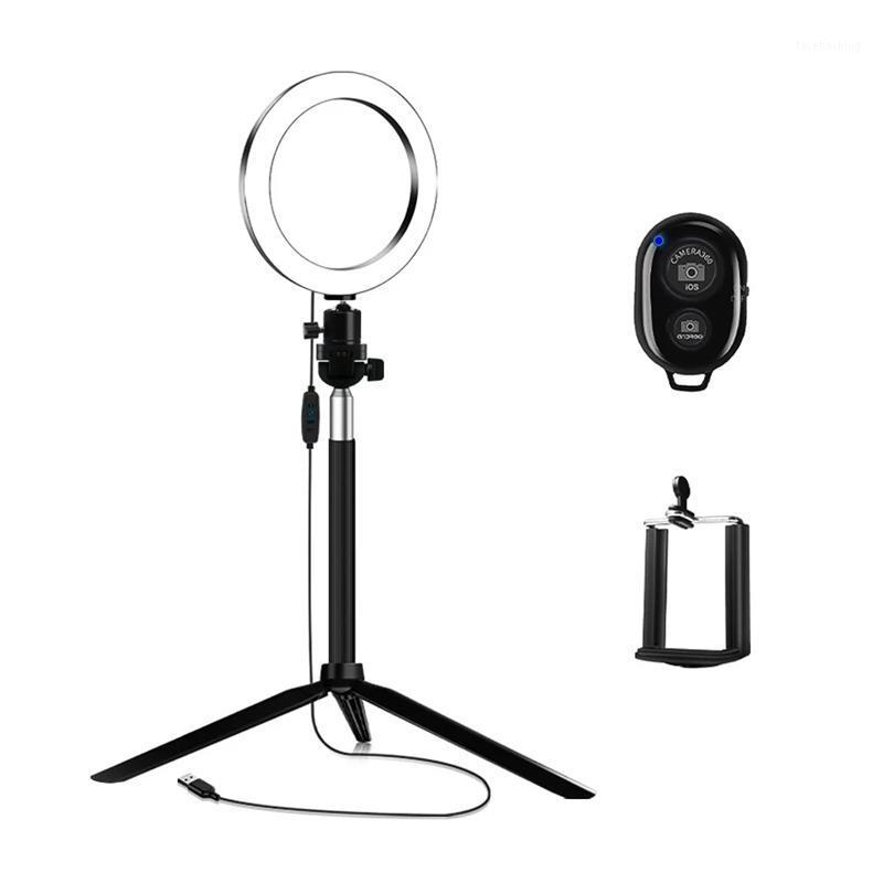 

AM05-14.5cm 3200K-5600K Bi-Color Dimmable Beauty Light Set Ring Video Light 5W Equipped with Tabletop Tripod Selfie Stick1