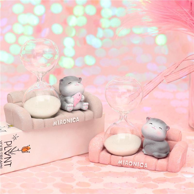 

SIBAOLU New Style Cartoon Cat Hourglass Resin Miniature Safa Figurines Kitten Sand Clock 60 Minutes Desk Ornaments1