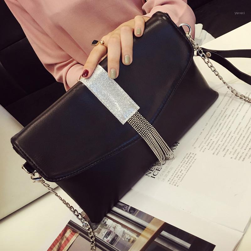 

2020 new dinner bag ladies fashion multifunctional elegant dinner bag tassel casual Korean women's shoulder1, Black