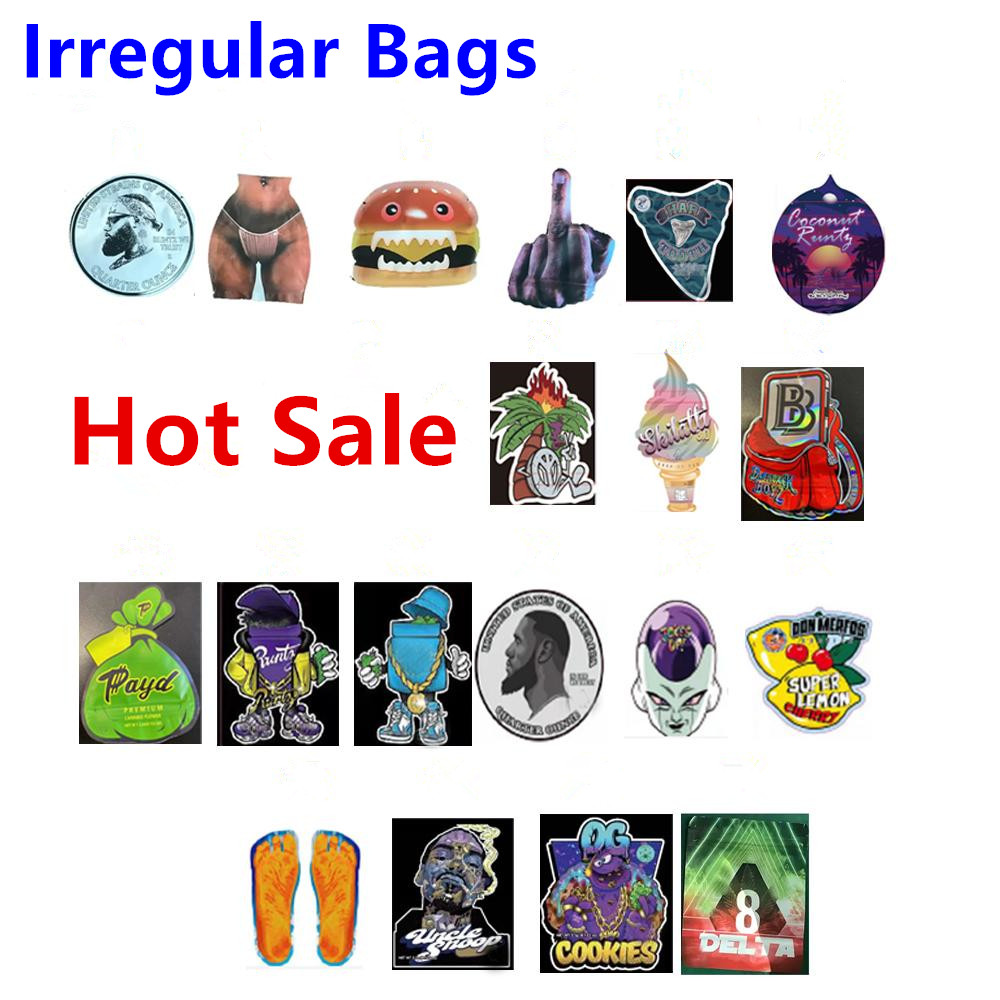 

EMPTY unique shape 3.5g 7.0g Flower Mylar bags smell proof zipper package EIGHTH delta 8 coochie YUNGLB runtz MCRUNTZ backpack boyz sharklato jokes up