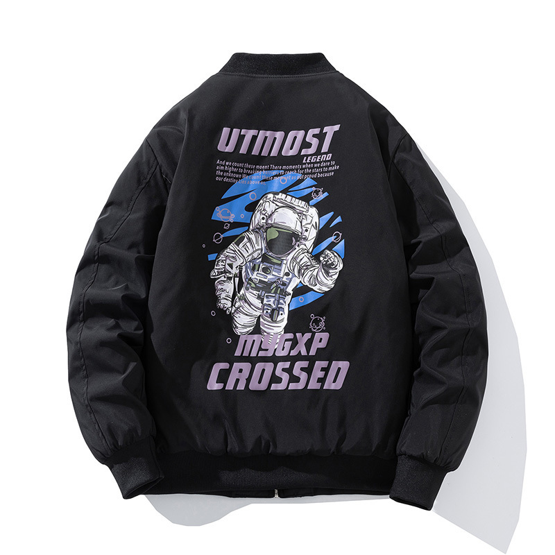 

2021 New Men's Autumn Winter Flight Printed Letter Basketball Streetwear Couple Jacket 6u7g 9WAY, Green thick.