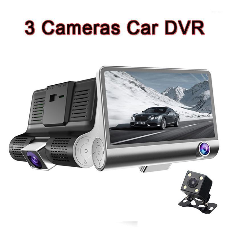 

4.0 inch 3 cameras Rear view Mirror Car DVR Cam Dashcam Full HD 1080P Front Back Backup Packing Monitor Car detector1