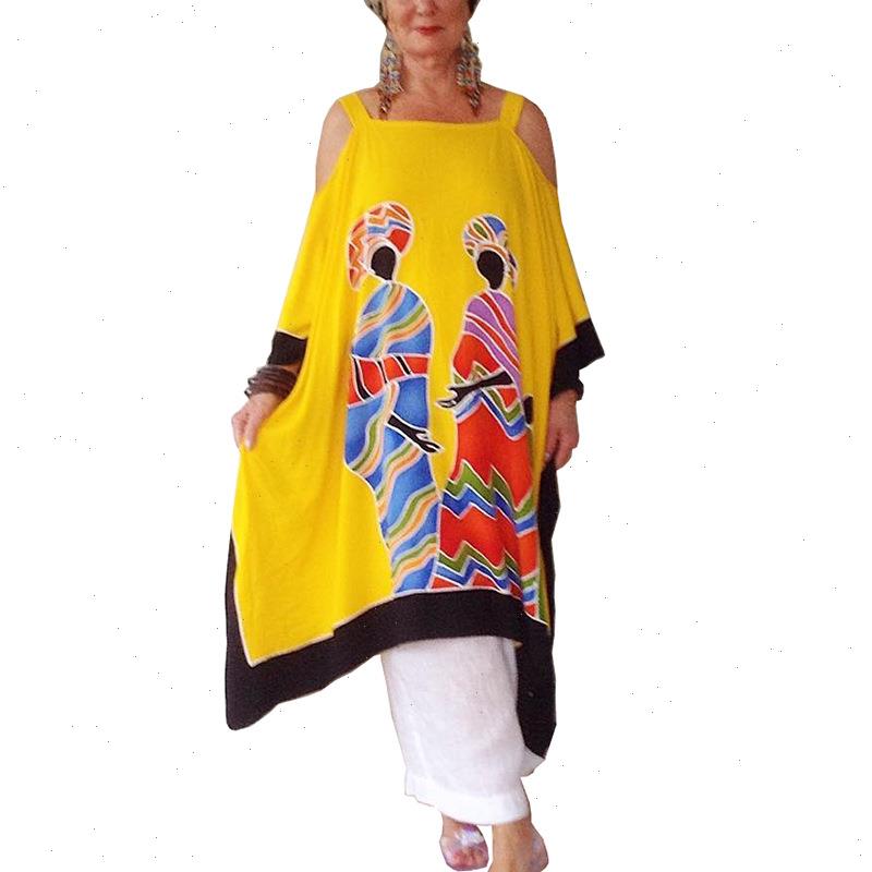 

Summer Loose Print African Dresses Hit Color Large Size Casual Off-shoulder Mid-length Lady Party Suspender Sling Women Dress, Red