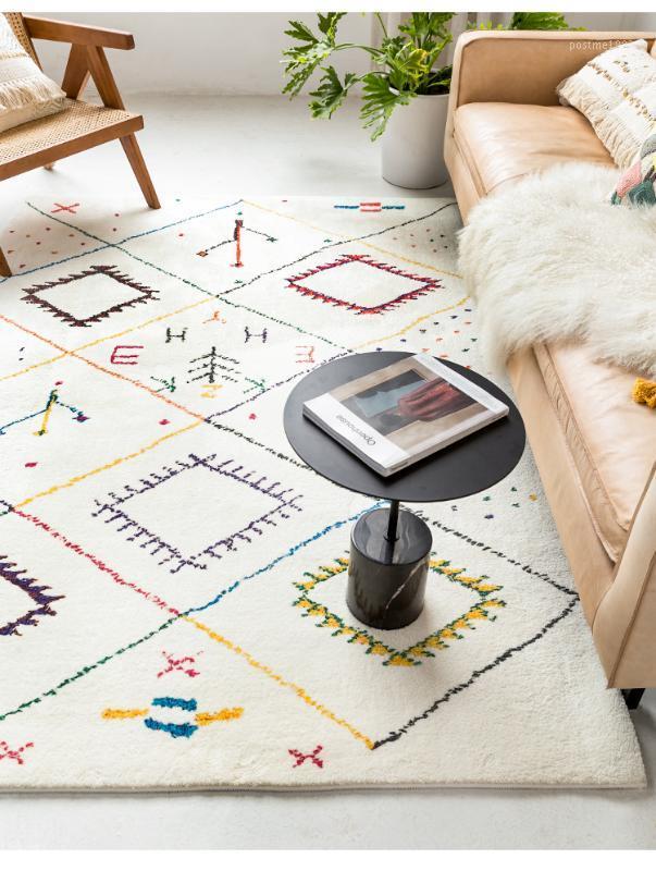 

Nordic Colorful Soft Carpets for Living Room Shaggy Home Bedroom Rug Bedside Coffee Table Mat Morocco Fluffy Carpet Kid Room Rug1