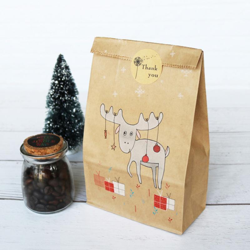 

Christmas Kraft Bags Hanging Tags Stickers Set Gift Bag Tags (Assorted Color)1