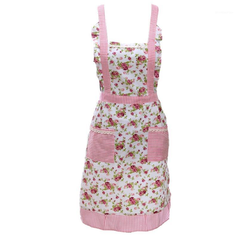 

Lovely Women Kitchen Adjustable Bib Aprons Dress Restaurant Home Kitchen For Baking Crafting Gardening Cooking Cotton Aprons1
