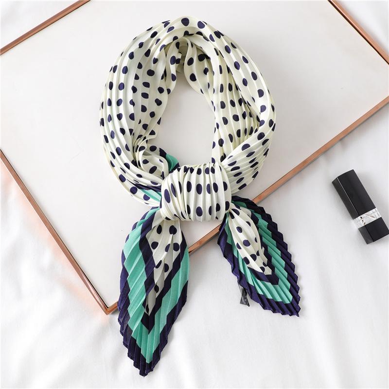 

2021 Special Offer Women Dot Winter Hijab New Small Square Professional Women's Foulard Fashion Shawl Silk Scarves