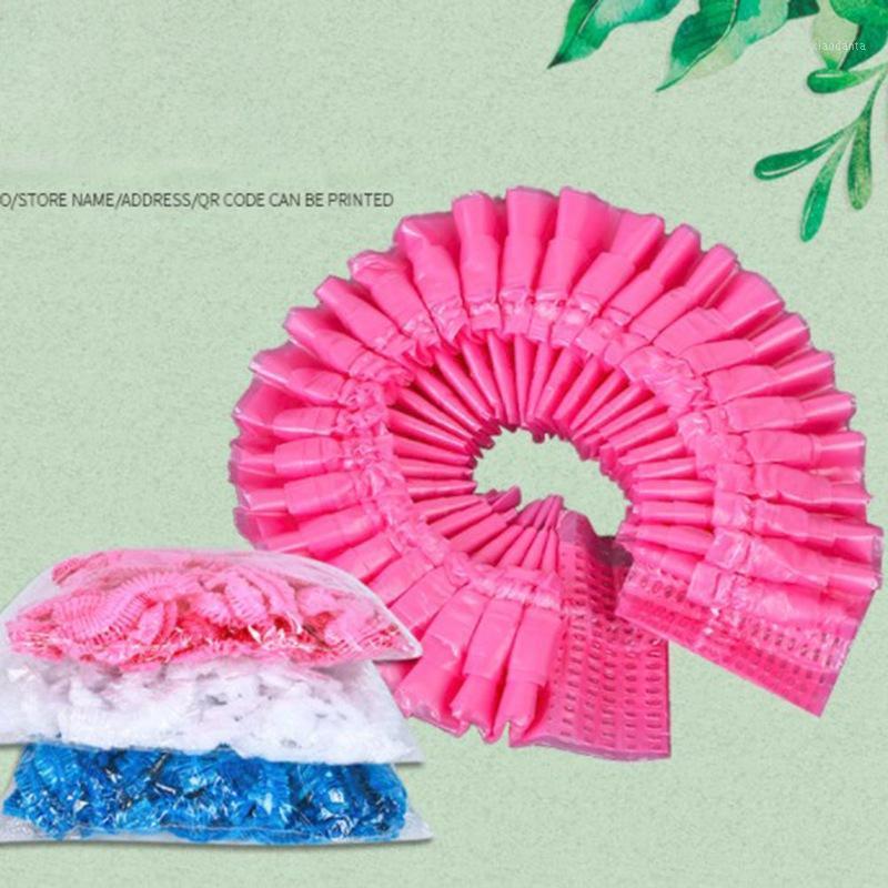 

100PCS Disposable Shower Cap Solid Color Waterproof Protective Headgear Hotel Elastic Shower Cap Transparent1
