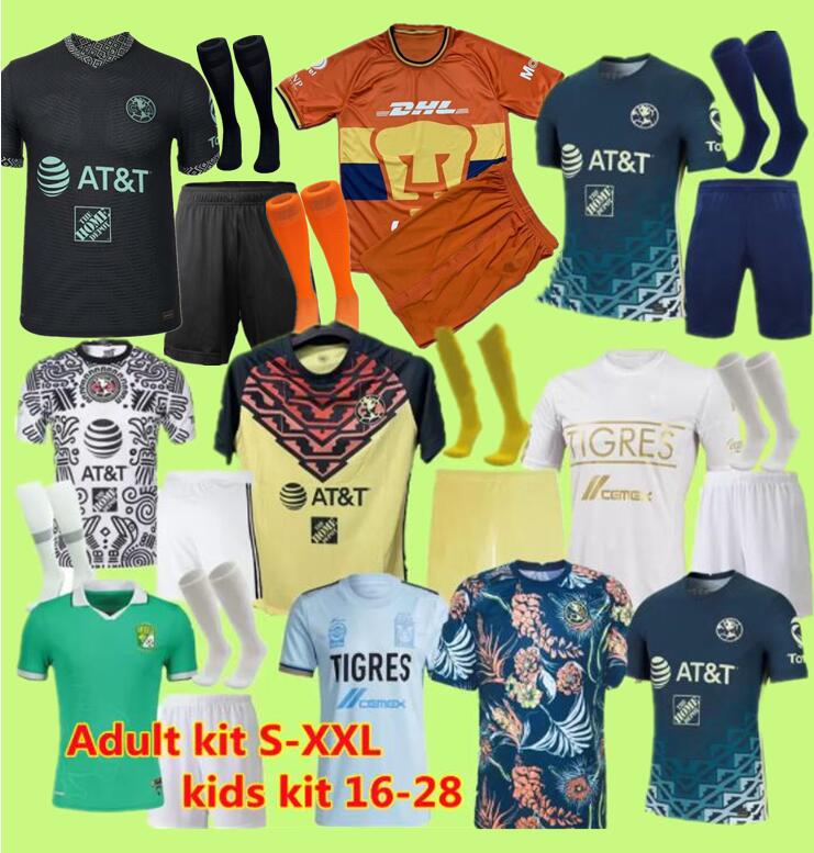 

4XL Adult kids liga mx 21 22 Club America Soccer Jerseys Chivas Guadalajara leon third 2021 2022 mexico Léon Tijuana Tigres UNAM Cruz Azul, Brown