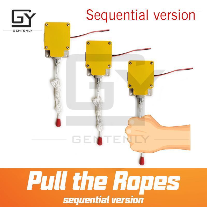 

Escape room puzzle Pull the Ropes escape game prop sequential version pulling ropes with correct sequence/order to open EM lock1