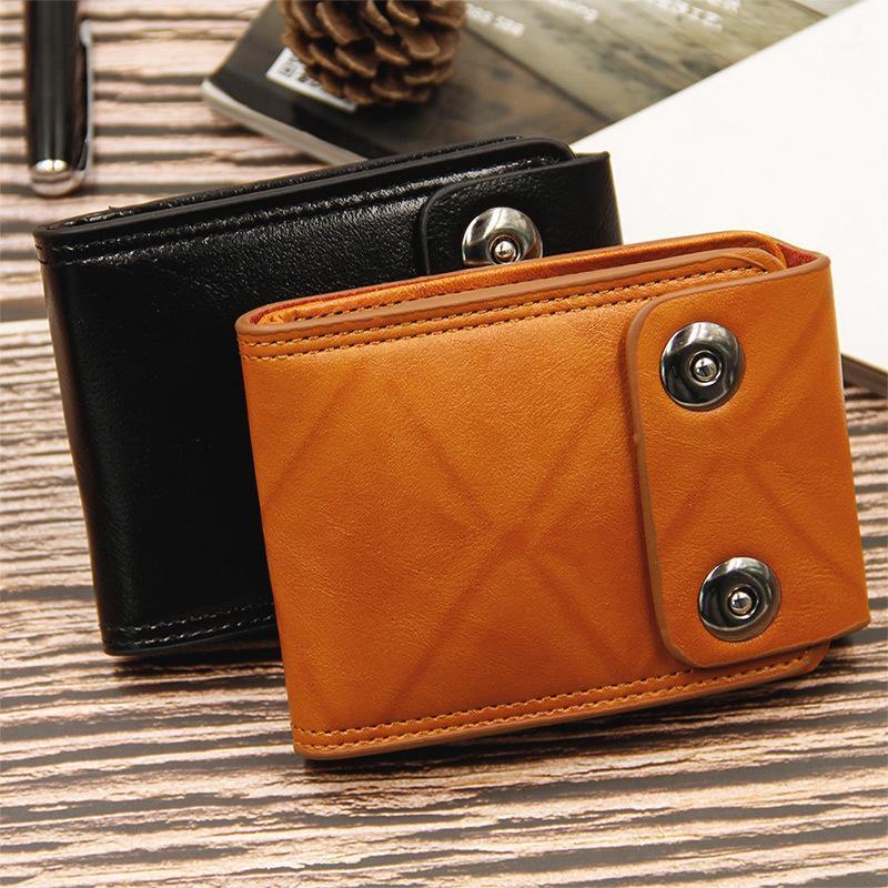 

MenBense Men Short Wallets Casual Letter Print Money Bag Handbag Clutch Bag Hasp Card Holder Coin Change Pockets1, D02-2 black